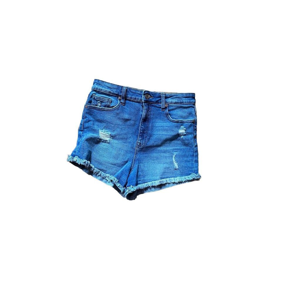 Kendall + Kylie The Drifter High-Rise Shorts Size 29‎ 9 Distressed Blue